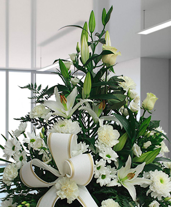 Flores blancas para funeral