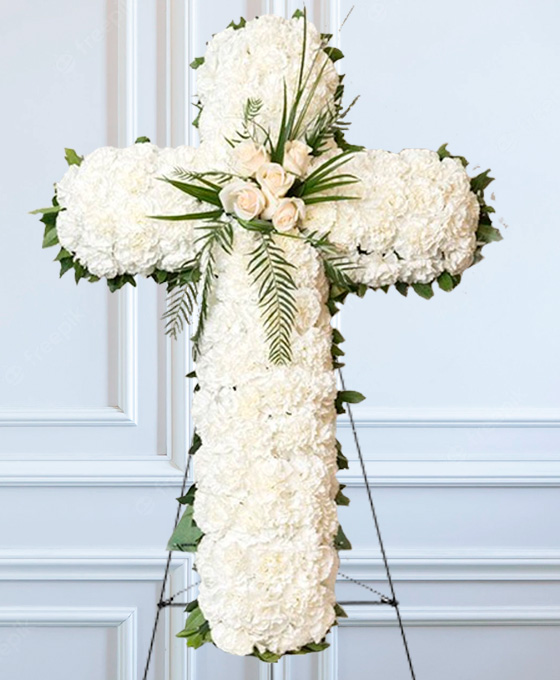 Flores blancas para difuntos de Badalona