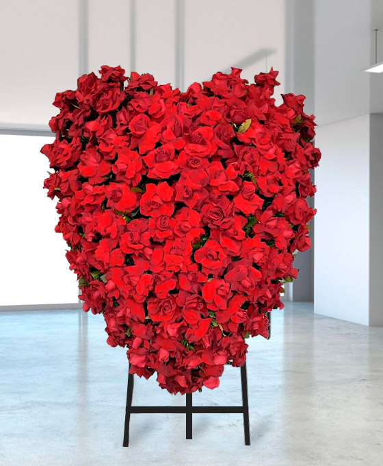 Rosas rojas para funerario