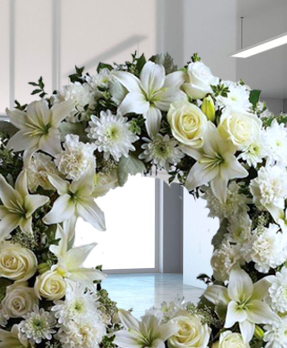 Rosas blancas para tanatorio