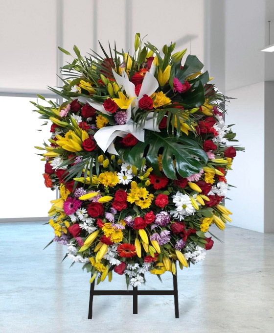 Corona de flores para tanatorios